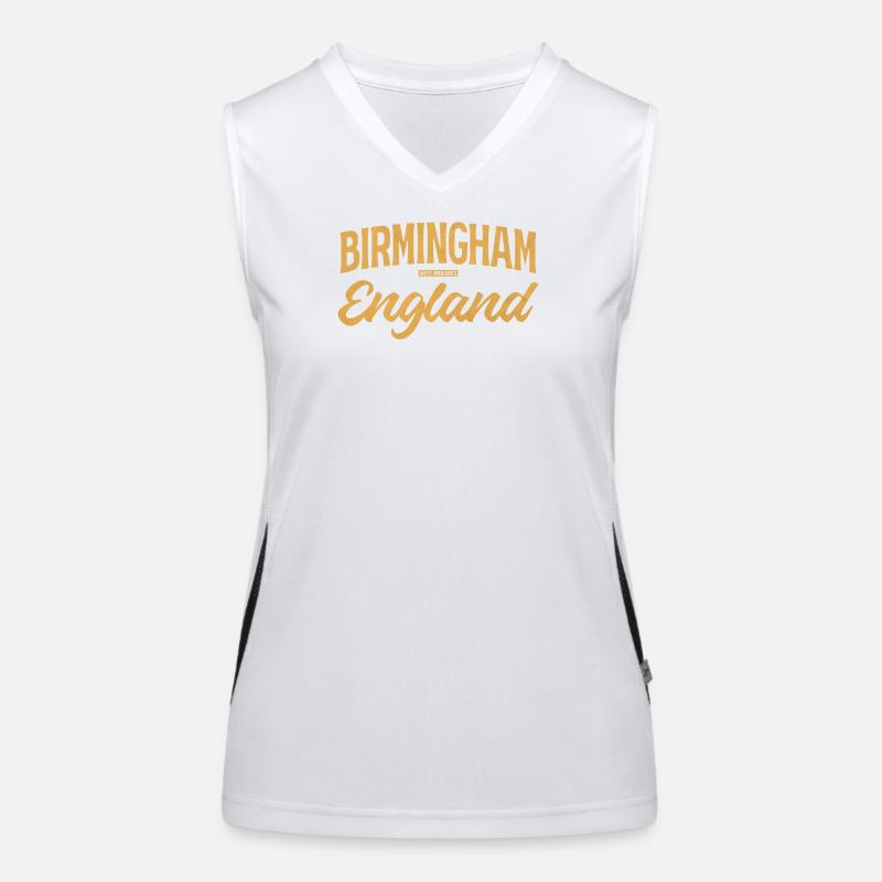 Birmingham England Vintage Script Funktionelles Kontrast-Tank Top für Frauen