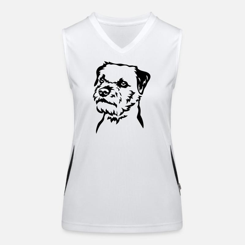 Border Terrier Kopf Funktionelles Kontrast-Tank Top für Frauen