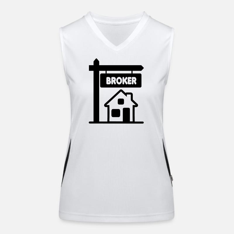 Broker mit Text BROKER Funktionelles Kontrast-Tank Top für Frauen