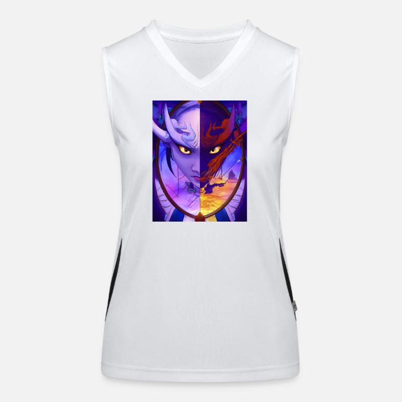 Samurai Dragon Blick in den Spiegel Mirror Image Funktionelles Kontrast-Tank Top für Frauen