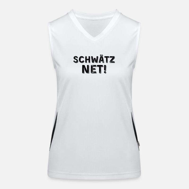 Schwätz net dunkel Funktionelles Kontrast-Tank Top für Frauen