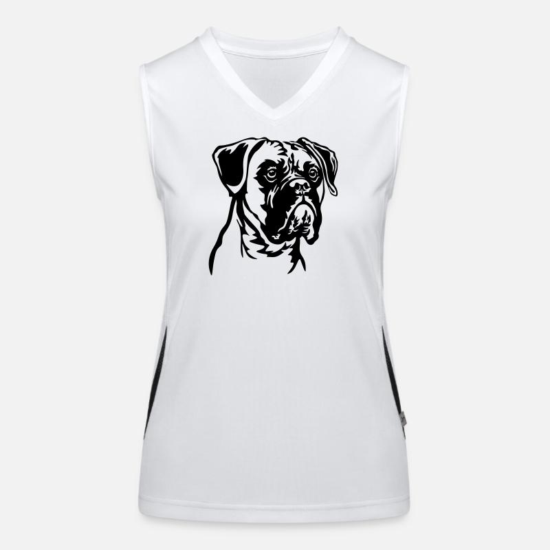 Boxer Kopf Funktionelles Kontrast-Tank Top für Frauen