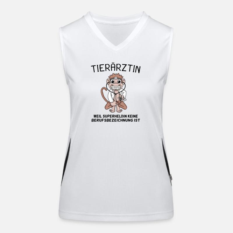 Tierarzt Geschenk mit Spruch Funktionelles Kontrast-Tank Top für Frauen