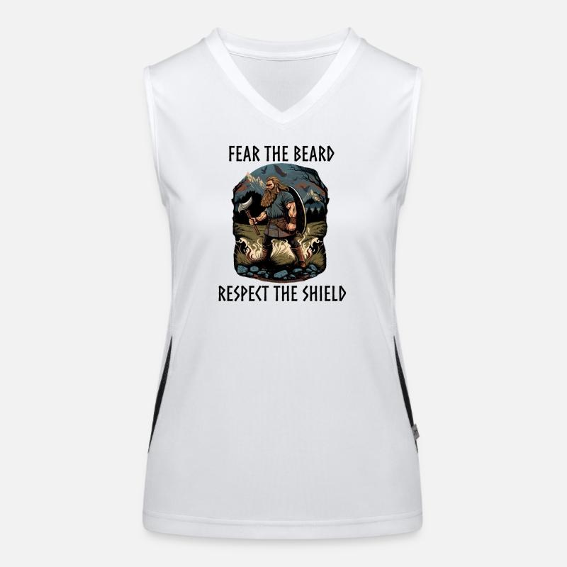 Viking with axe and shield Funktionelles Kontrast-Tank Top für Frauen