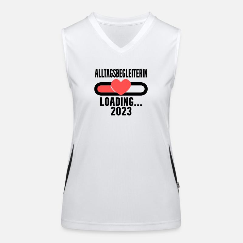Alltagsbegleiterin Beruf Loading 2023 Funktionelles Kontrast-Tank Top für Frauen