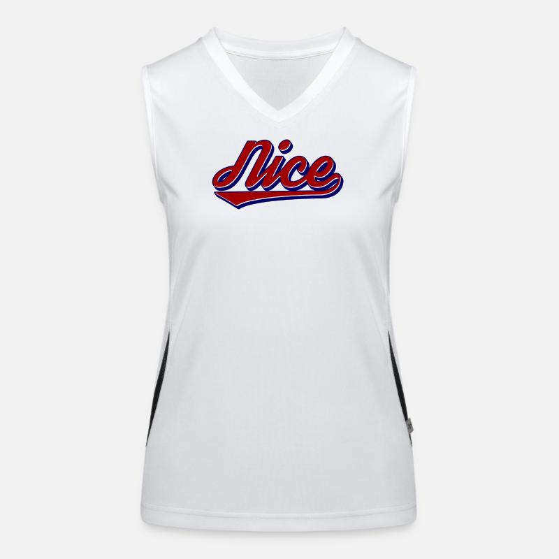 Nice Script Retro Logo Stil Funktionelles Kontrast-Tank Top für Frauen