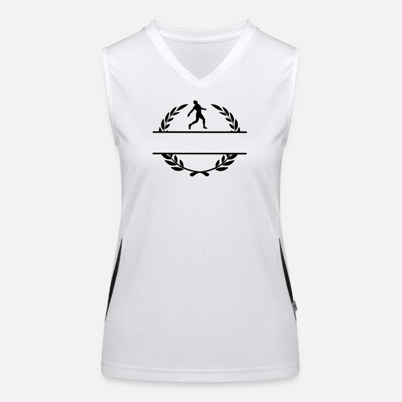 Diskuswerfer, Sieger im Lorbeerkranz Funktionelles Kontrast-Tank Top für Frauen