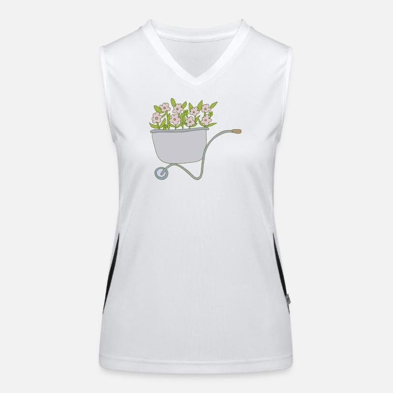 Wheelbarrows Flowers Women's Functional Contrast Tank Top
