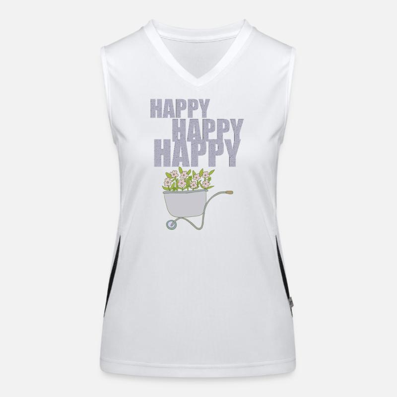WHEELBARROWS HAPPY Women's Functional Contrast Tank Top