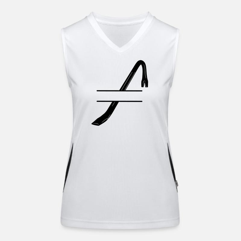 Einbruchslogo Brechstange oder Brechstange Funktionelles Kontrast-Tank Top für Frauen