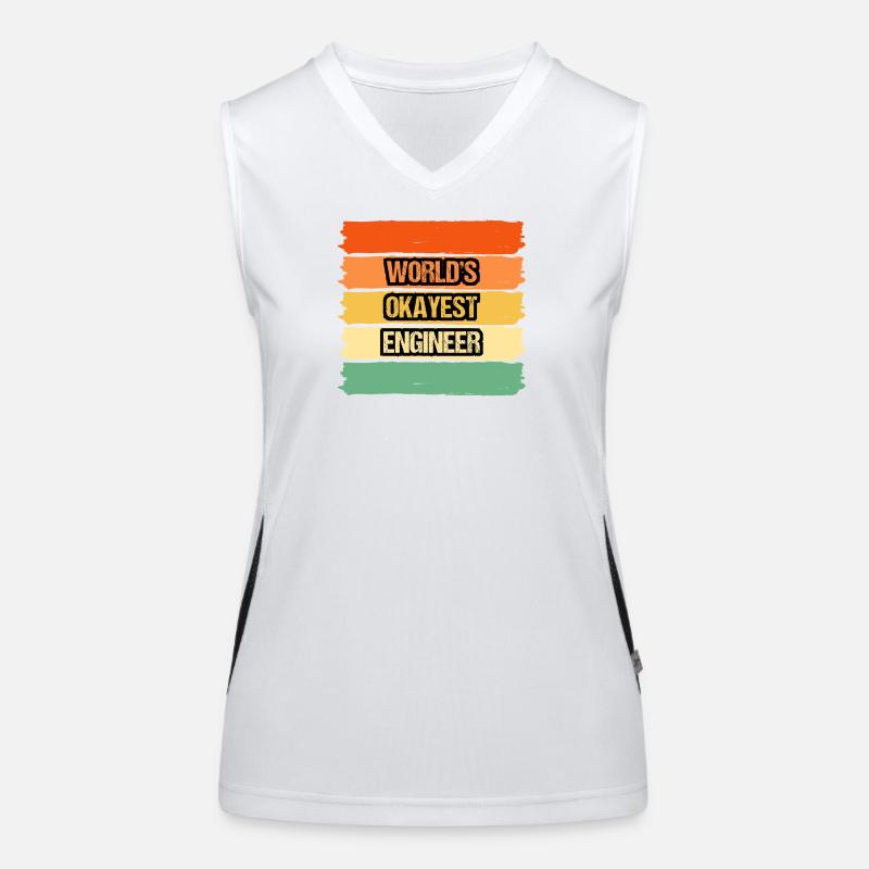 World's Okayest Engineer Inspirational Design Women's Functional Contrast Tank Top