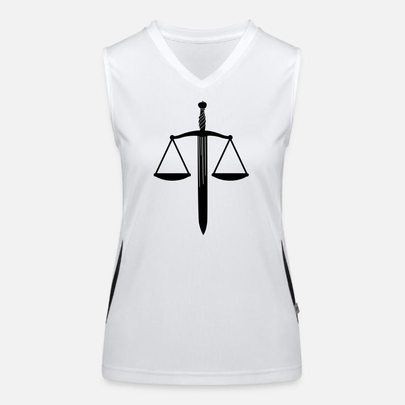 Dish scale with sword Women's Functional Contrast Tank Top