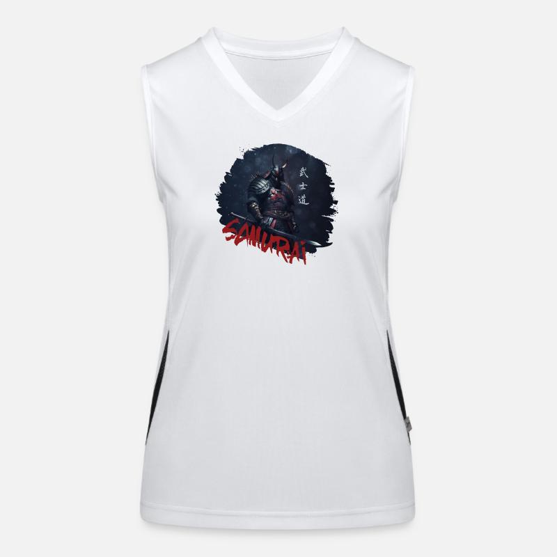Samurai Warrior with Katana Women's Functional Contrast Tank Top