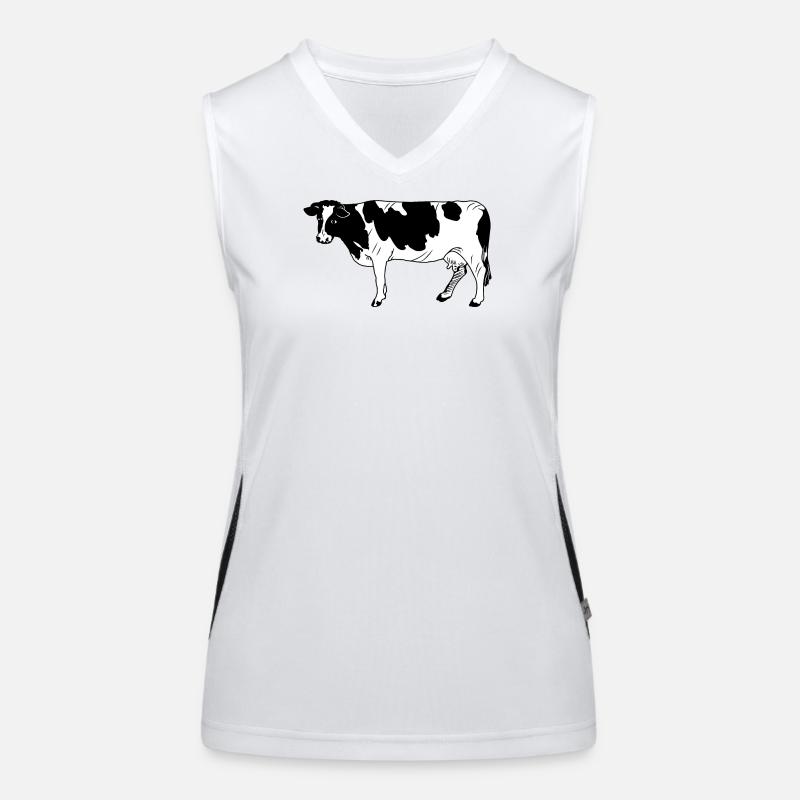 Kuh schwarzpelzig Funktionelles Kontrast-Tank Top für Frauen