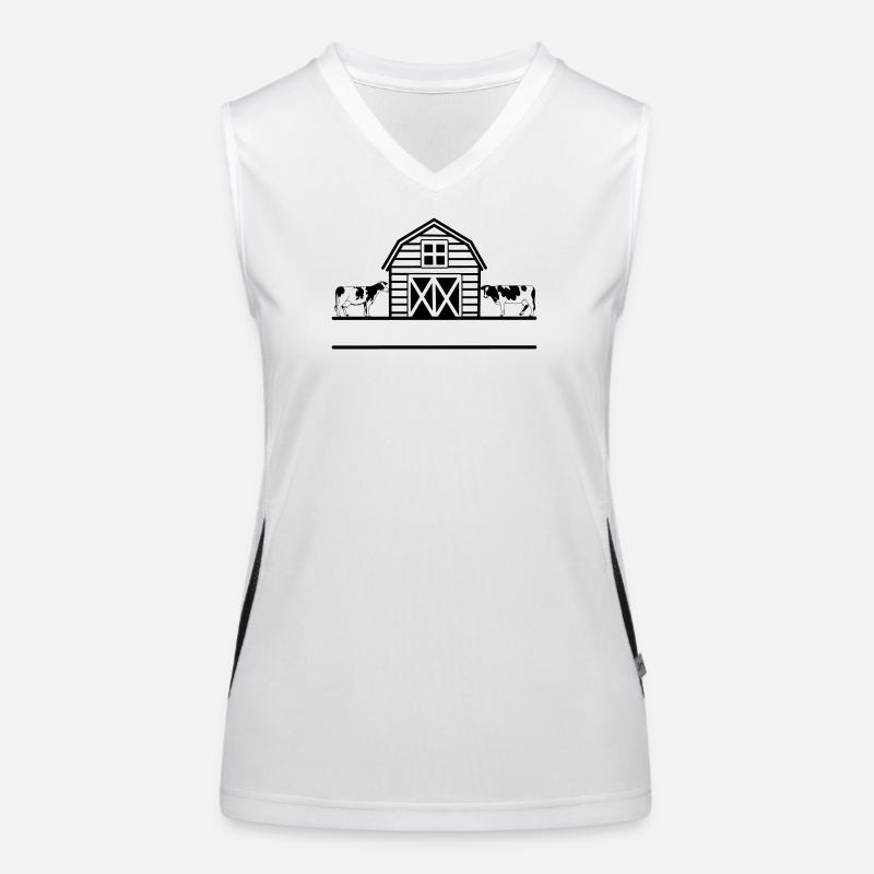 Farm cows monogram Women's Functional Contrast Tank Top