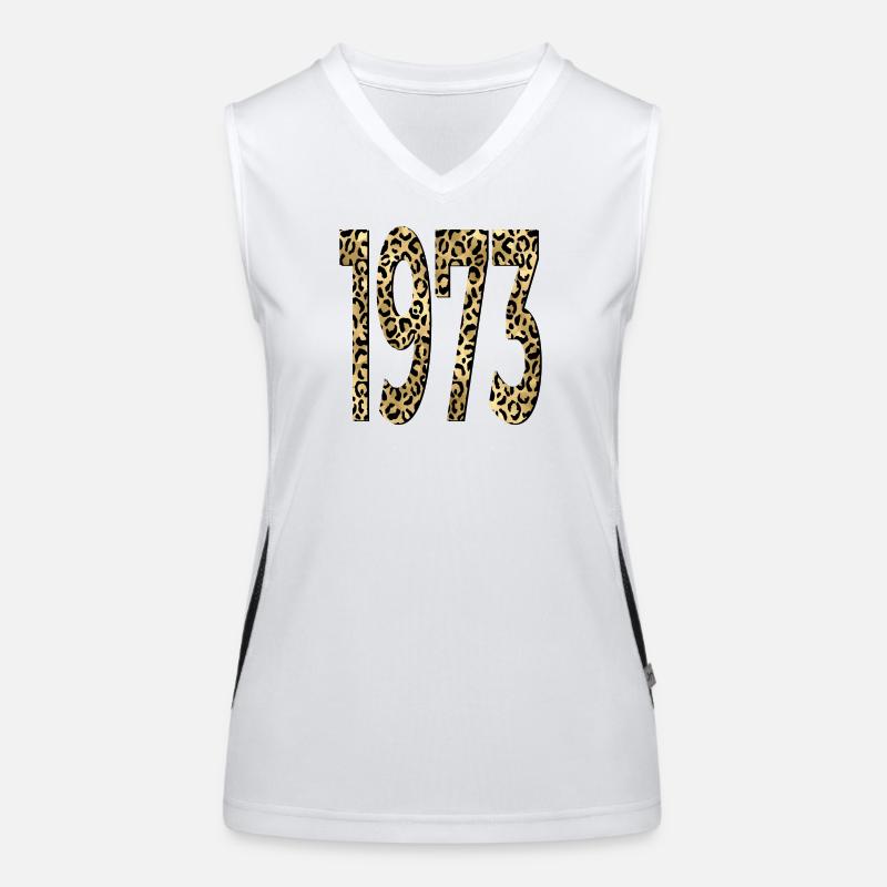 Birthday 1973 Leopard Print Women's Functional Contrast Tank Top