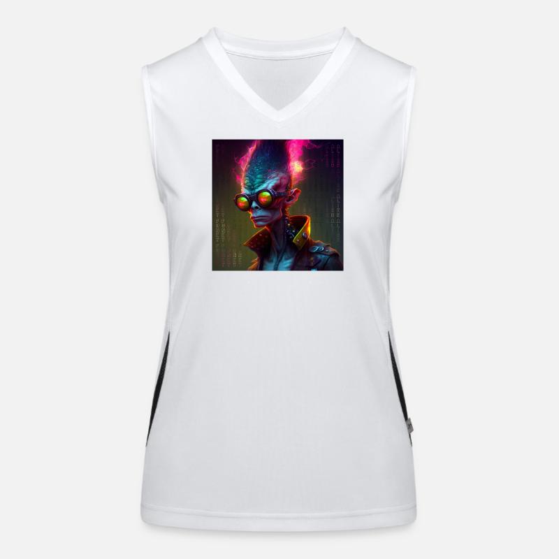 Funky alien 01 Women's Functional Contrast Tank Top