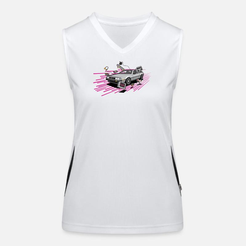 Delorean Future Punk Oldtimer Youngtimer Retro 80s Funktionelles Kontrast-Tank Top für Frauen