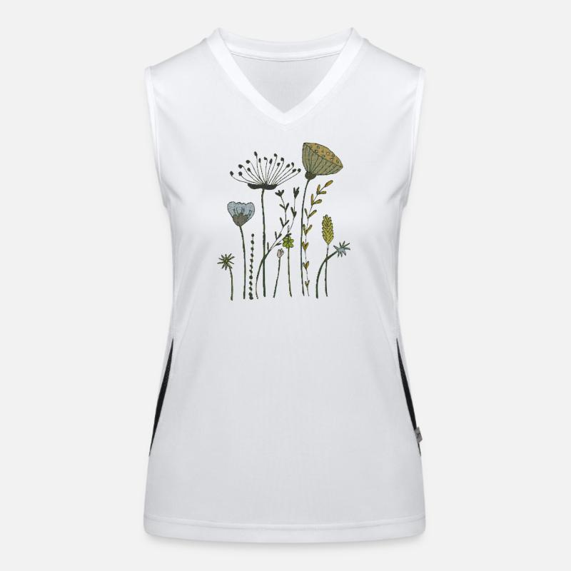 trockenblumen gewebe Funktionelles Kontrast-Tank Top für Frauen