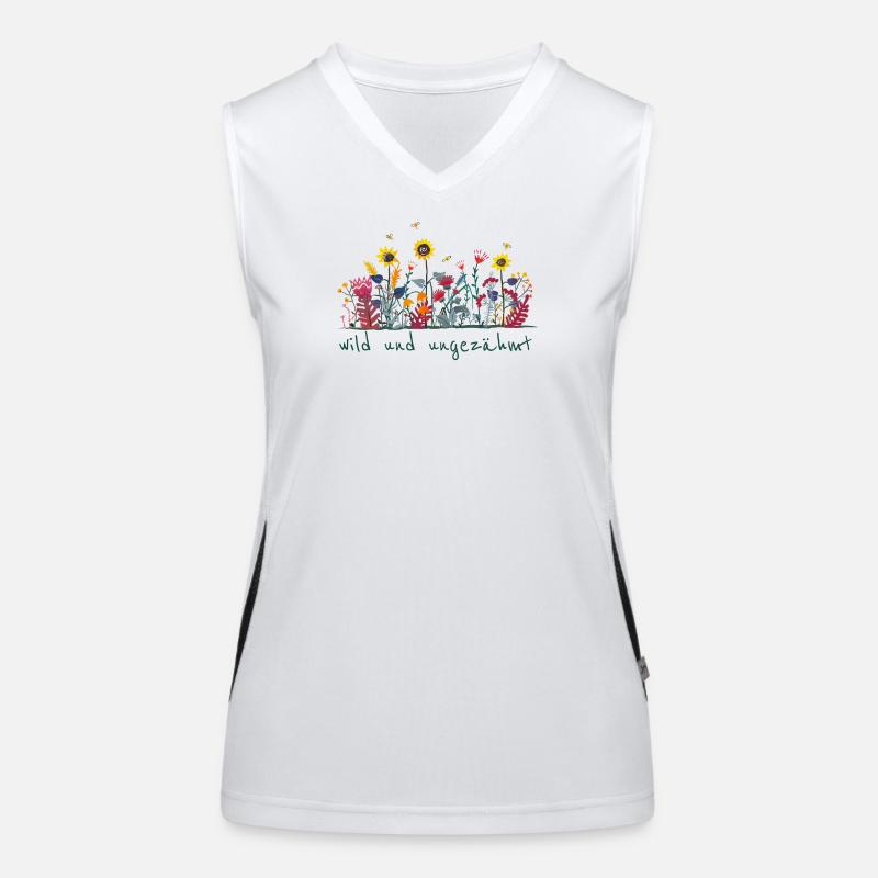 Wild und ungezähmt - Wiesenblumen, Garten Funktionelles Kontrast-Tank Top für Frauen