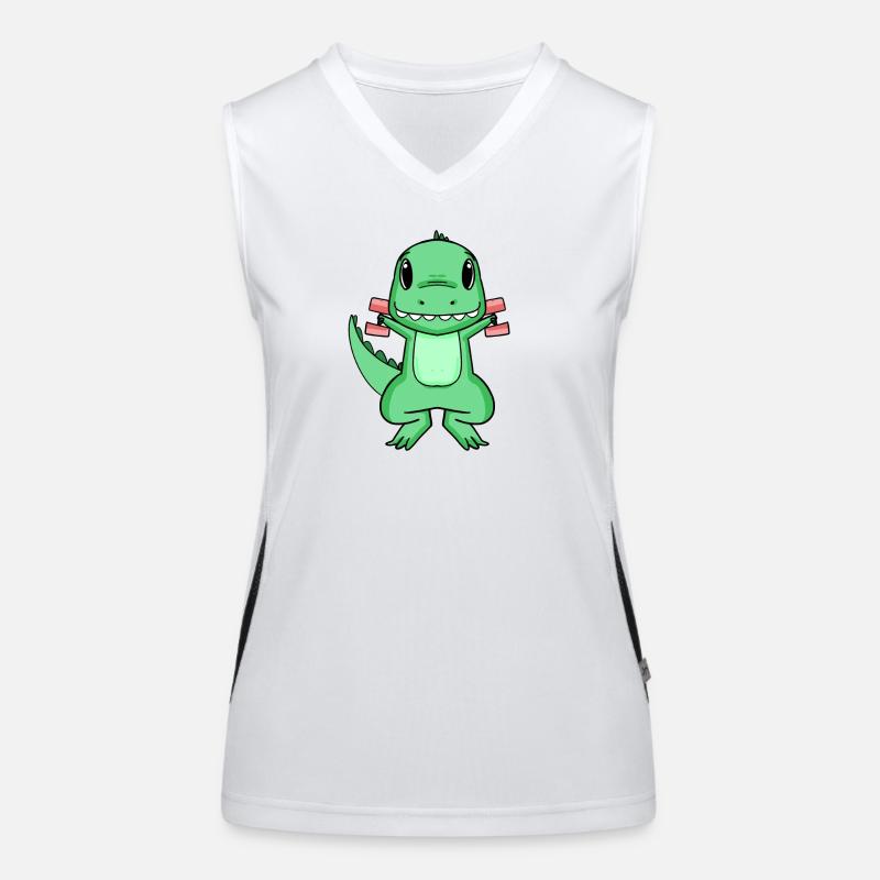 Dino Dumbbell Training Strength Training Gift Débardeur respirant contrasté Femme