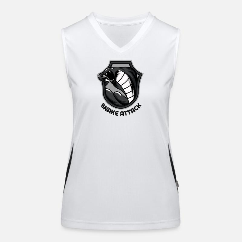SNAKE ATTACK - Women's Functional Contrast Tank Top - white/black