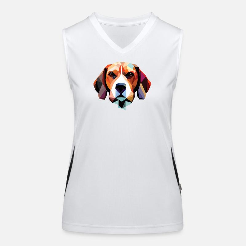 Polygone de chien beagle Débardeur respirant contrasté Femme