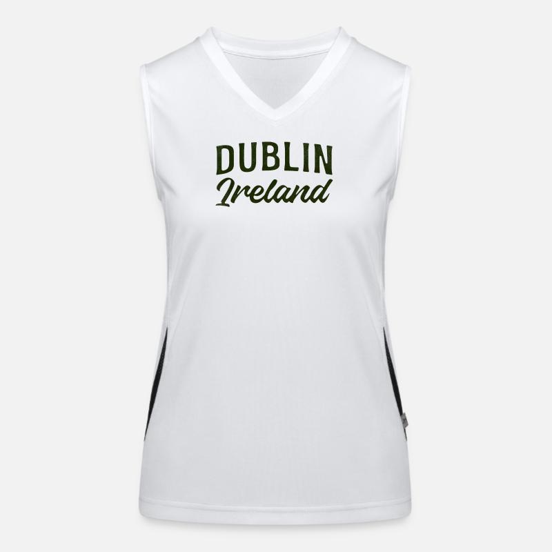 Dublin Irland Script Typografie Funktionelles Kontrast-Tank Top für Frauen