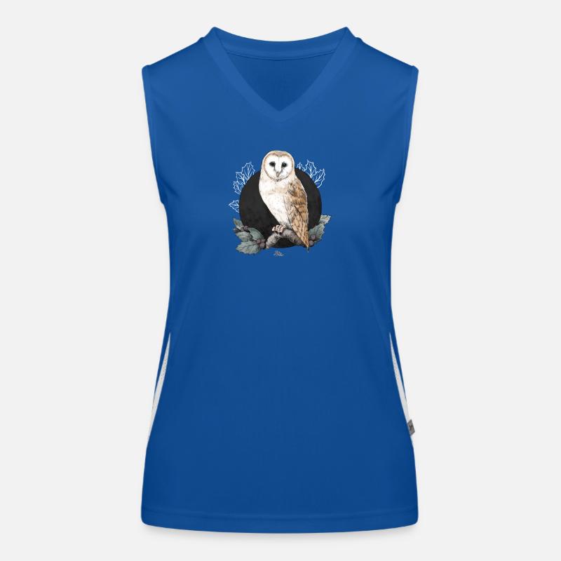 Barn owl before new moon Women's Functional Contrast Tank Top