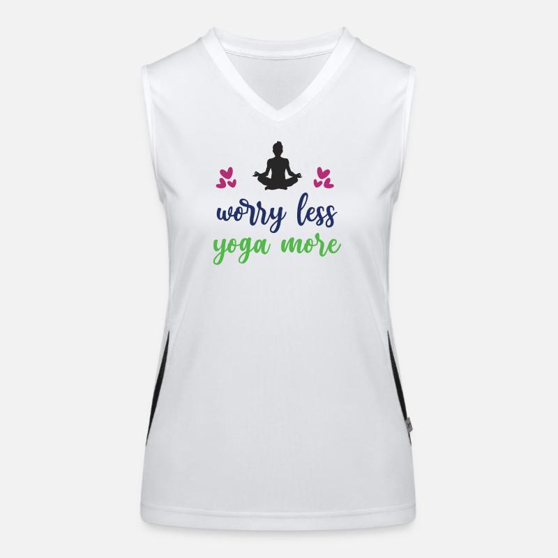 Sorgen Sie sich weniger Yoga Mehr Funktionelles Kontrast-Tank Top für Frauen