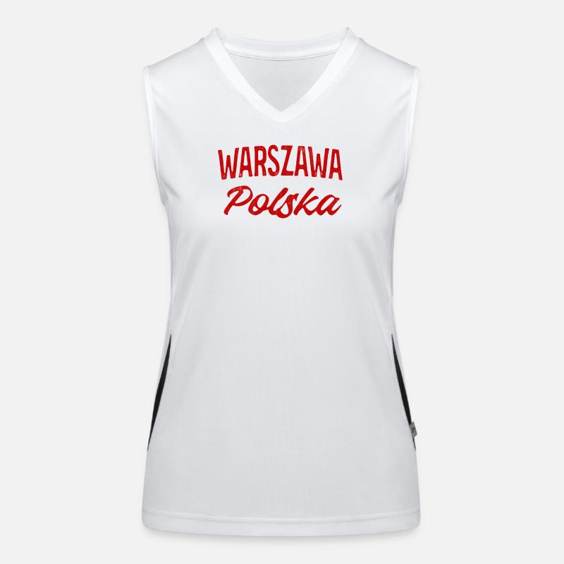 Warszawa Polska Retro Script Débardeur respirant contrasté Femme