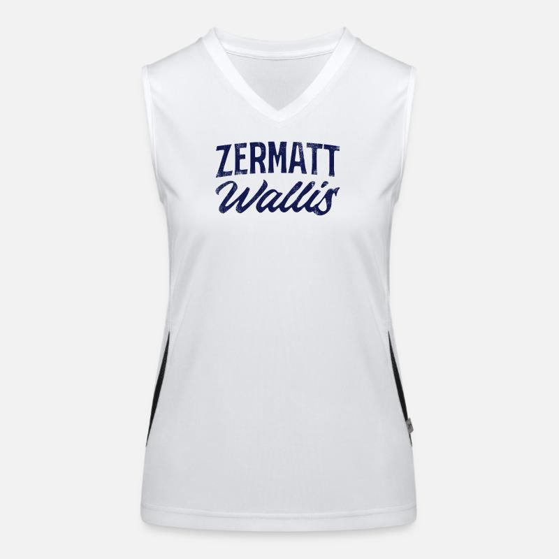 Zermatt Wallis Alpine Script Funktionelles Kontrast-Tank Top für Frauen