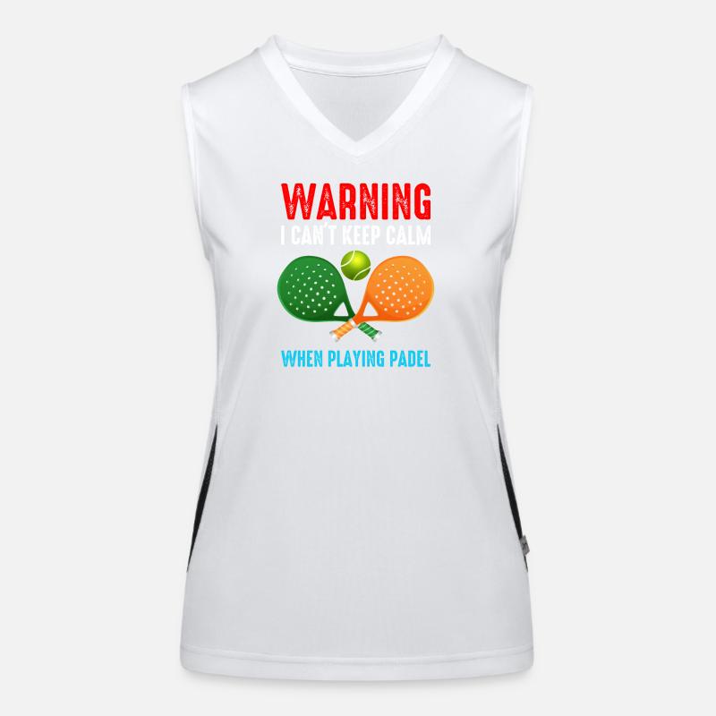 Warning I Cant Keep Calm When Playing Padel Women's Functional Contrast Tank Top