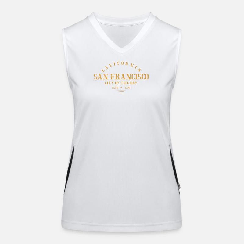 San Francisco Bay Vintage Logo Funktionelles Kontrast-Tank Top für Frauen