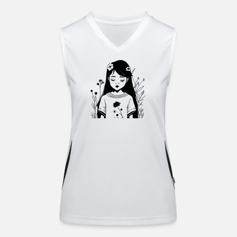 Abstract Cosmic Wave Pattern Tee Women's Functional Contrast Tank Top