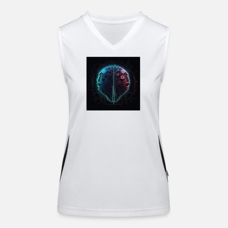 Neon Circuit Brain Split Women's Functional Contrast Tank Top