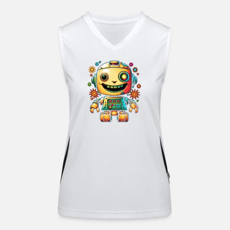 Neon Roboter Pop Getriebe Funktionelles Kontrast-Tank Top für Frauen