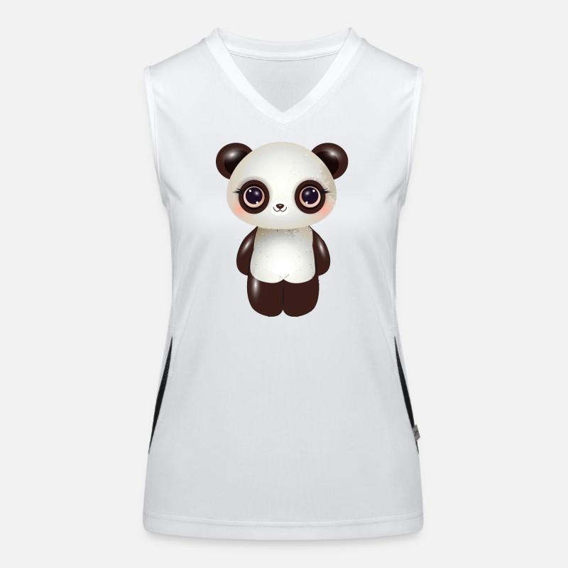 Panda mignon aux joues roses dans un style comique Débardeur respirant contrasté Femme