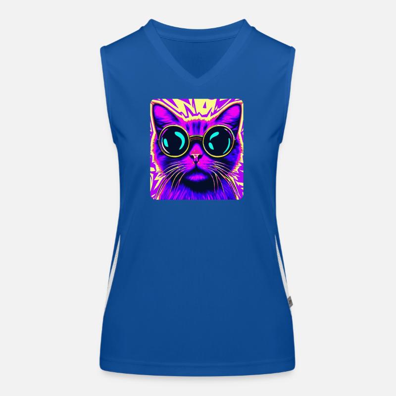 Sunglasses Cat Women's Functional Contrast Tank Top