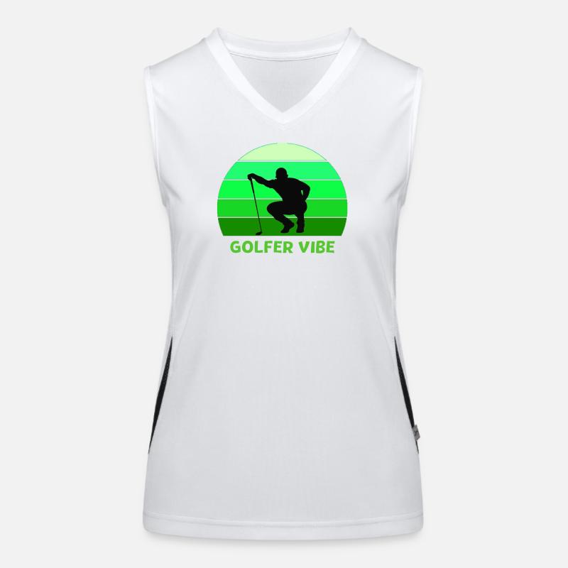 golf, golfing, golfing, playing golf - Women's Functional Contrast Tank Top - white/black