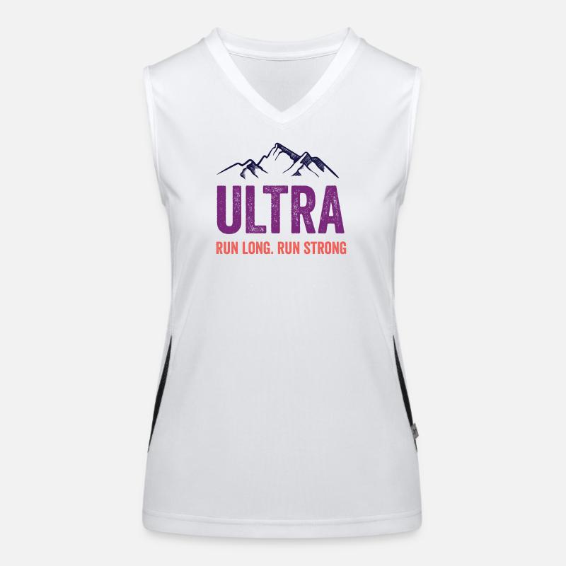 Ultra Running - Lauf lang. Laufen Sie stark. Funktionelles Kontrast-Tank Top für Frauen