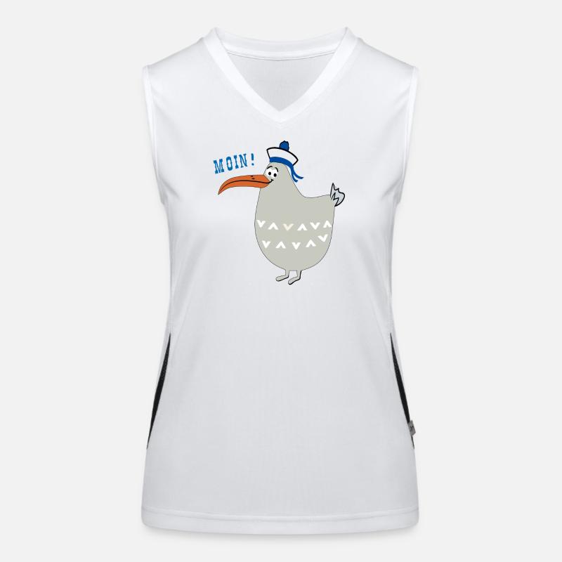Moin, maritim, Möwe Funktionelles Kontrast-Tank Top für Frauen