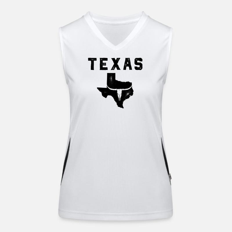 Texas map Women's Functional Contrast Tank Top