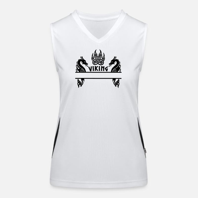 Viking bear claw two dragons nameplate 8 Women's Functional Contrast Tank Top