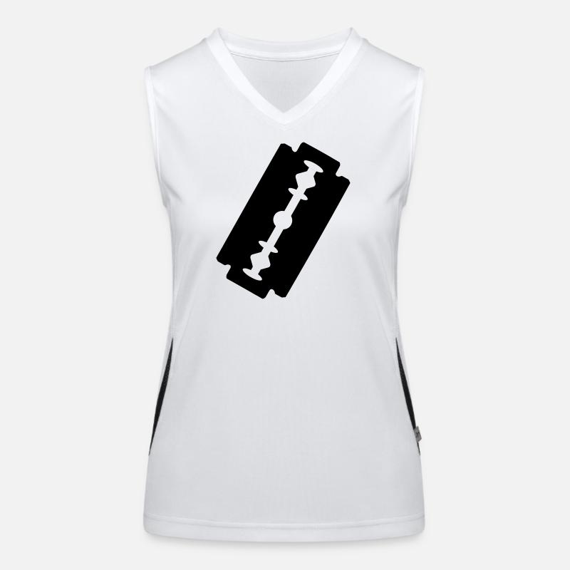 Logo-Rasierklinge. Funktionelles Kontrast-Tank Top für Frauen