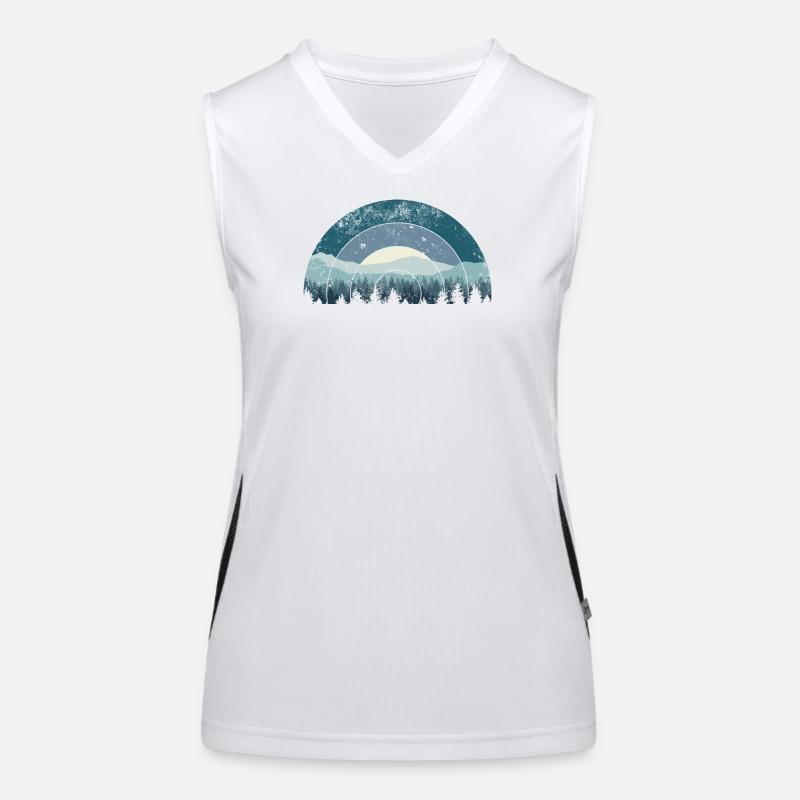 Blue Arc Forest Landschaft Funktionelles Kontrast-Tank Top für Frauen