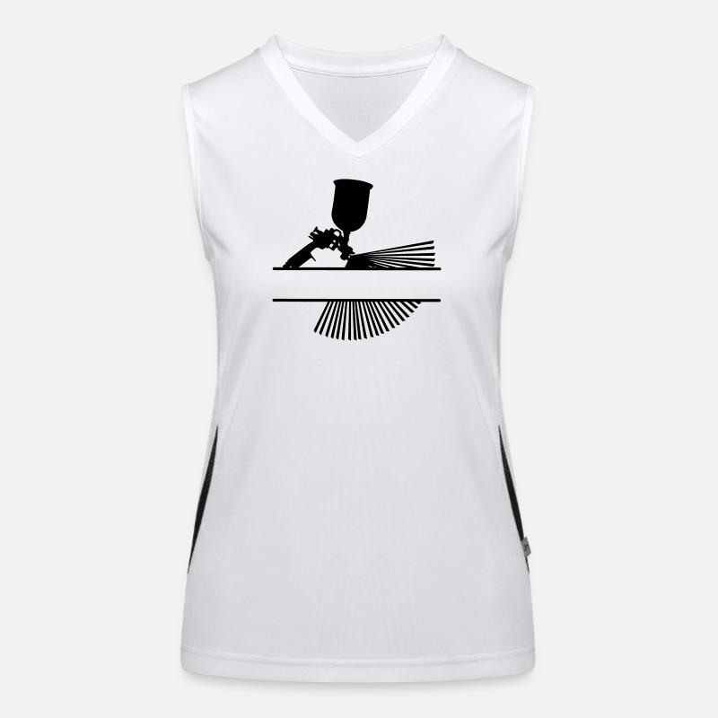 Spray mit Textbanner Funktionelles Kontrast-Tank Top für Frauen