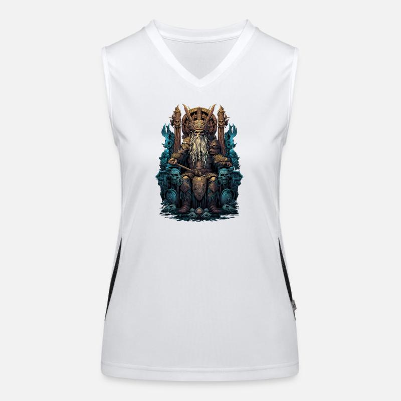 Wikinger Odin Söhne Thron Walhalla Valhalla Funktionelles Kontrast-Tank Top für Frauen