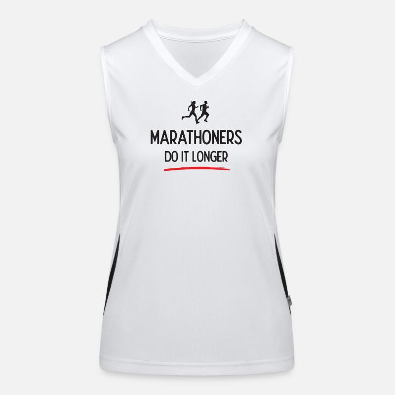 Marathoners Do It Longer - Women's Functional Contrast Tank Top - white/black