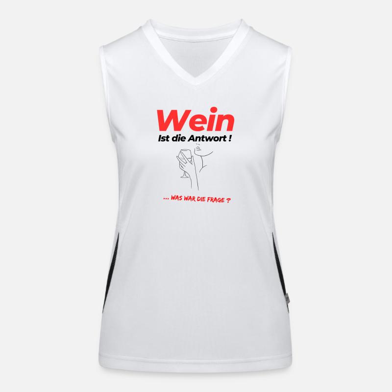 Wein - Ist die Antwort ! ... was war die Frage? Funktionelles Kontrast-Tank Top für Frauen